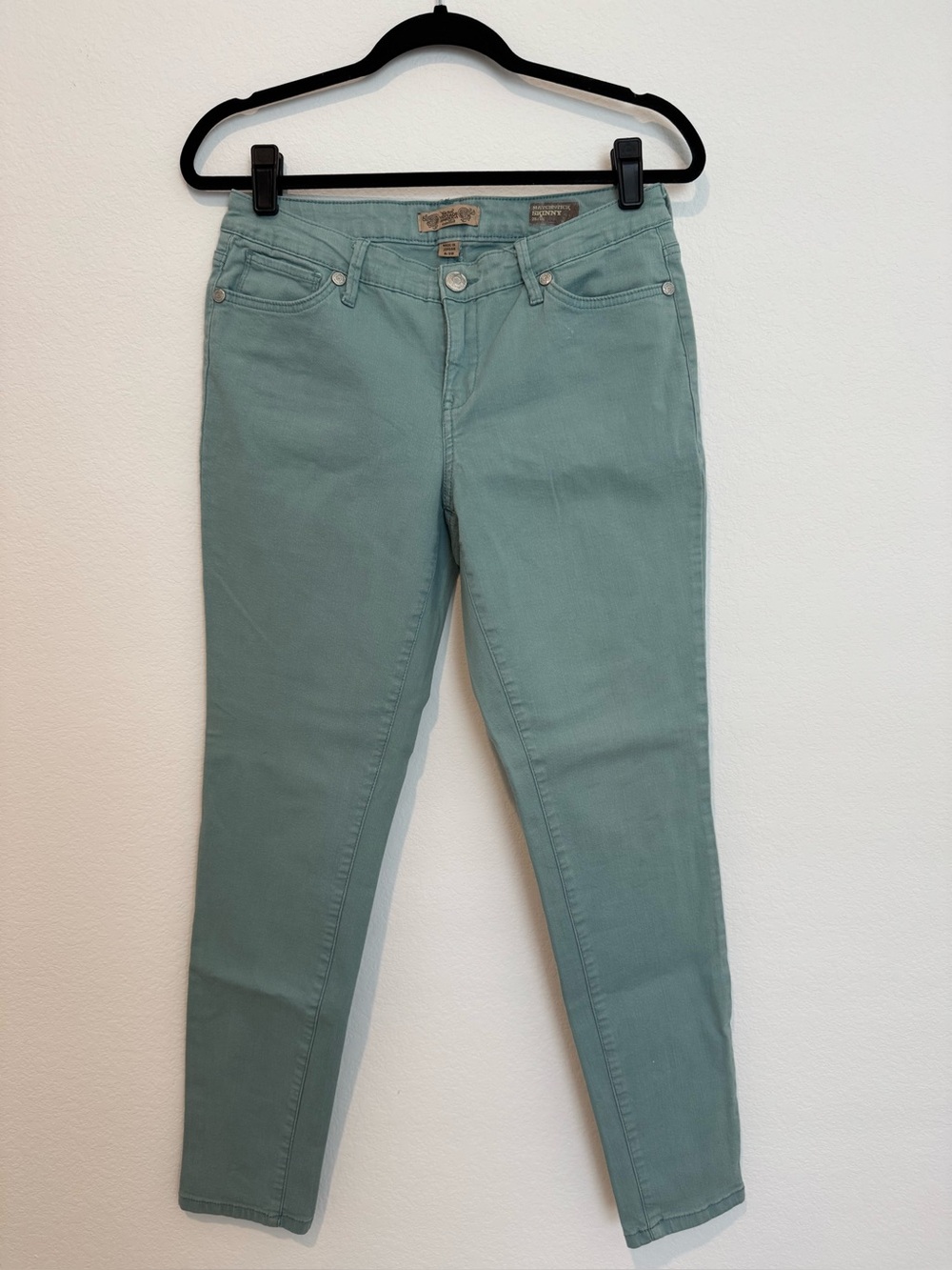 Nine West Vintage America Collection Matchstick Skinny Teal Jeans